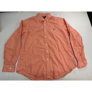 Ralph Lauren check shirt‎ Men's size Large orange button-down long-sleeve